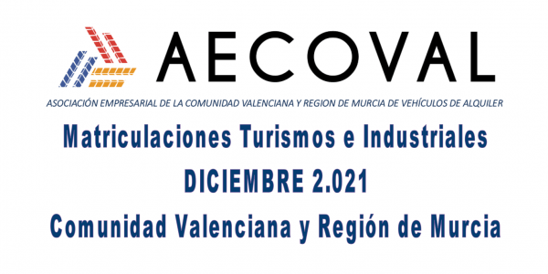 Matriculaciones Turismos e Industriales  DICIEMBRE 2.021 Comunidad Valenciana y Región de Murcia